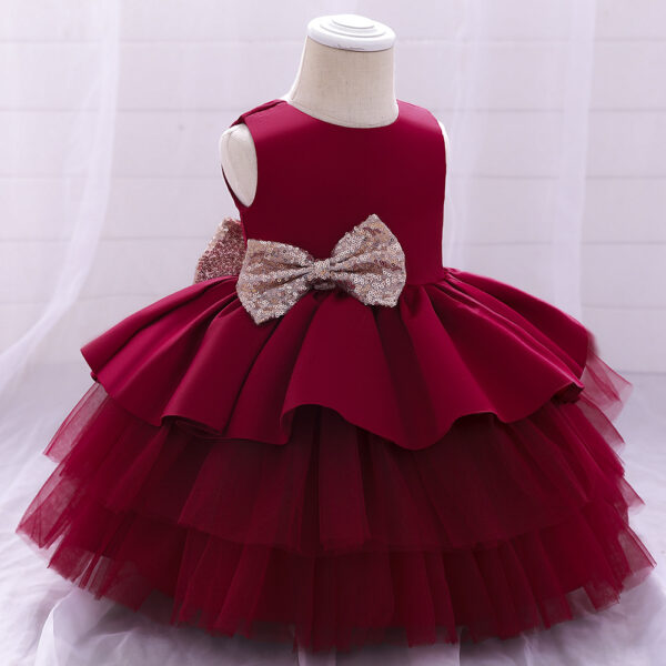 fluffy cake back hollow full moon princess dress