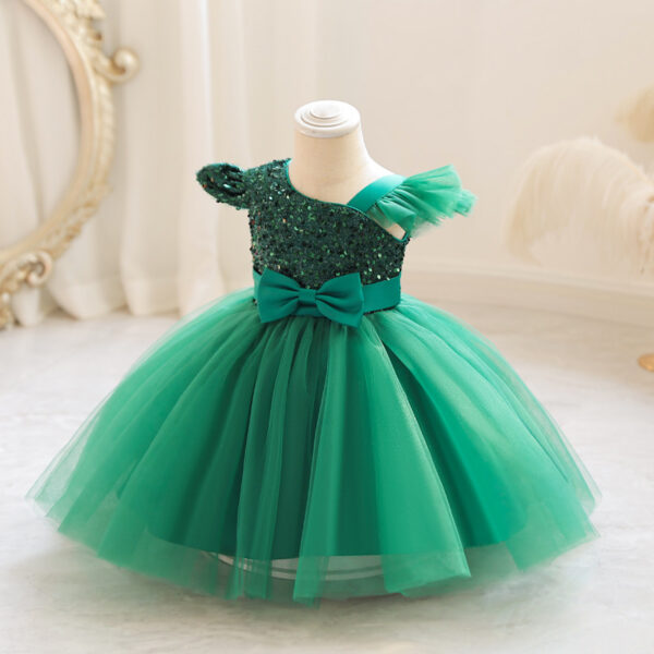 Girls dress high-end catwalk princess dress new style girl baby fluffy mesh skirt